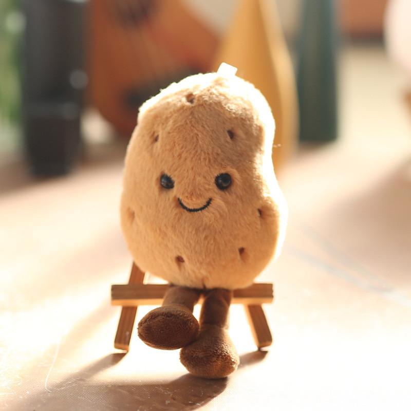 Adorable Cute Sandwich Plush Toy Keychain Hamburger Eggplant Doll Accessory