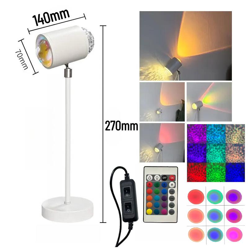 Lampada Impermeabile per Doccia Proiettore Onda Oceanica Luce Galassia Boreale 16 Colori RGB Ricaricabile Telecomando Lampada LED per Doccia Vasca da Bagno Decorazione