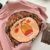 Summer Pure Cotton T Shirts Women's O-neck Short-sleeve Funny Cartoon T-shirt Casual Elastic Skinny Y2k Crop Tops Women Clothes