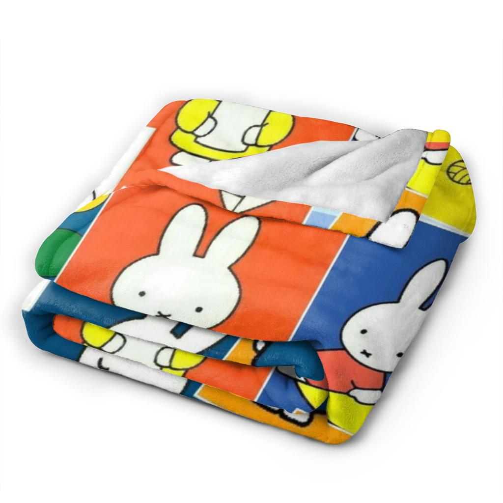 Super Soft M-Miffys Cute Rabbit Throw Blanket Premium Fleece Flannel Lightweight  Bed Blanket Cozy Warm Blankets All Season Use
