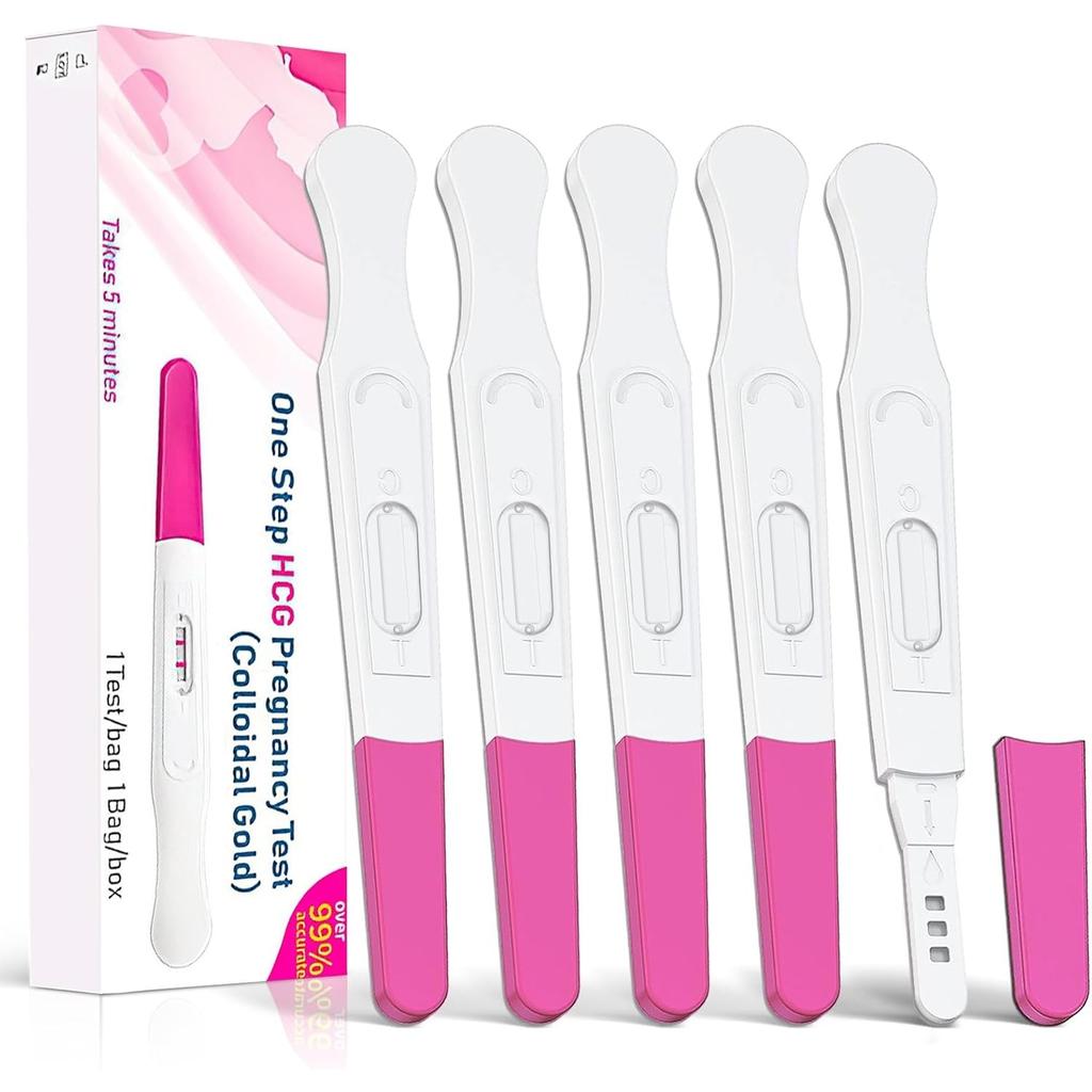Schwangerschaftsteststäbchen, 5er-Pack Früherkennung HCG-Tests, Midstream-Schwangerschaftstest, Einfach zu bedienen, Genau Empfindlich, Schnelles Ergebnis
