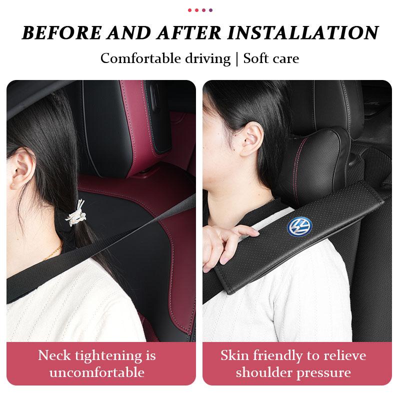 For Volkswagen VW Car Headrest Neck Support Seat Soft Neck Pillow Accessories Polo Jetta Sagitar Magotan Passat B5 B6 B7 CC zh9