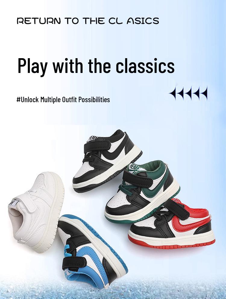 2025 Spring/Autumn Kids' Skate Shoes: White Korean-Style Sports Sneakers for Boys and Girls