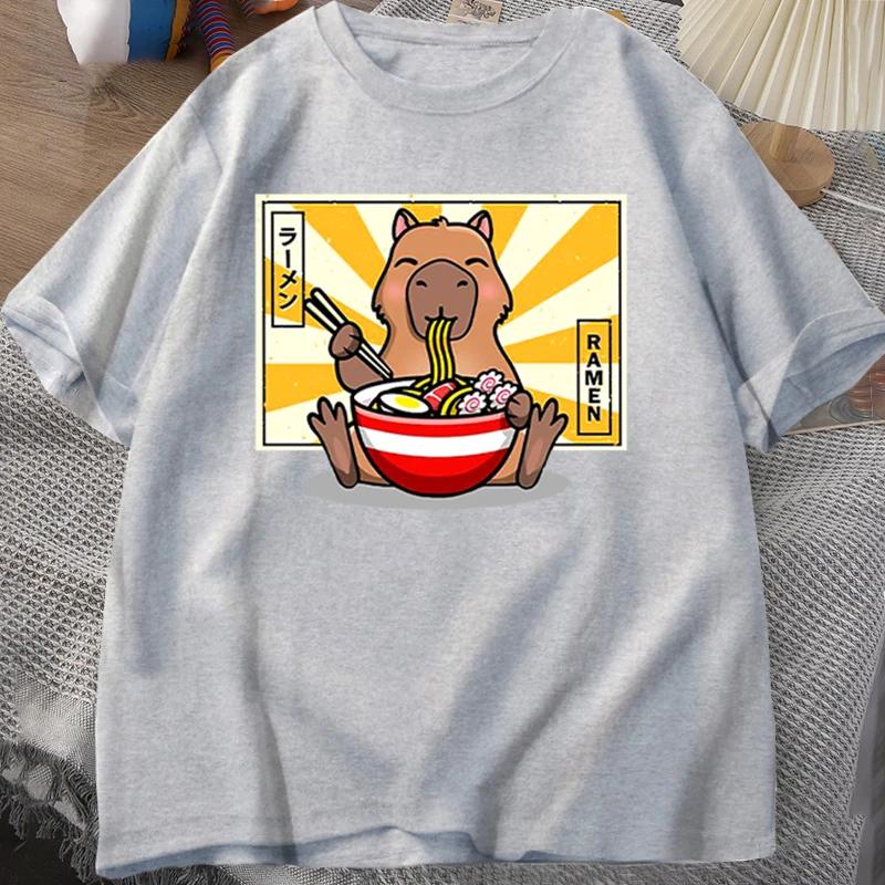 Capybara T-shirts Casual Women Men Clothes Oversized Short Sleeve Tees Summer Japanese Streetwear 90s Animal Graphic T Shirts
