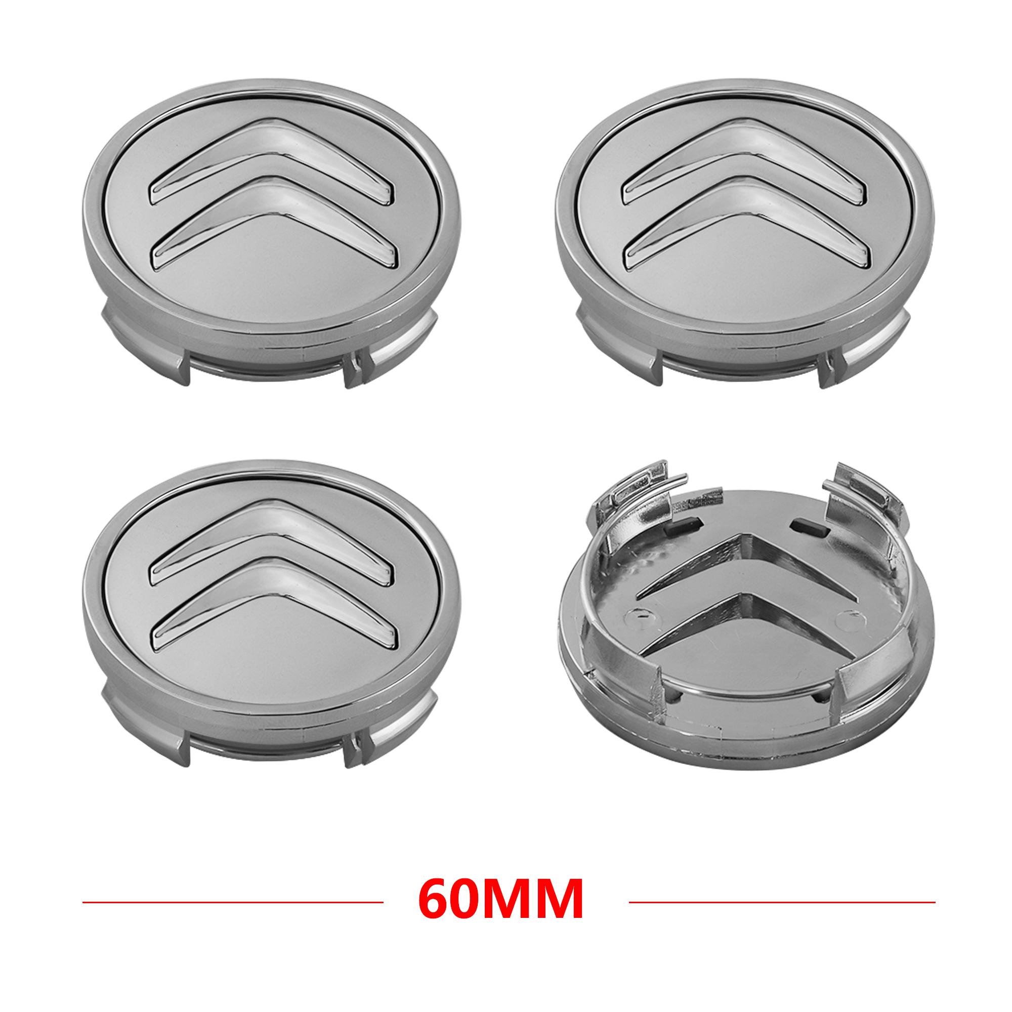 

4PCS Original Car Wheel Center Hub Caps Auto Huncap Cover For Citroen Jumpy C3 C1 C4 C5x7 VTS Aircross Picasso Decor Accessories срібний