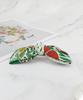 Maia Rose Jacquard Ribbon Pin - Green