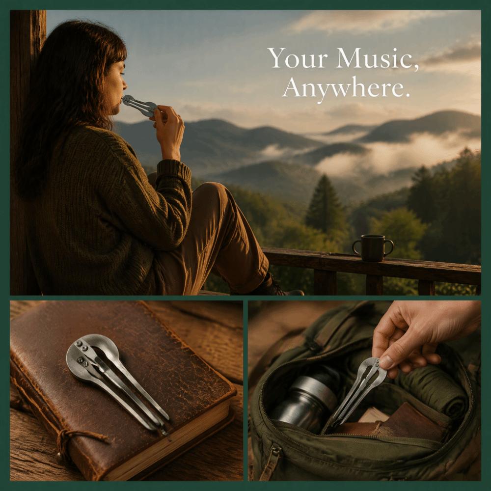 Silver Mouth Harp Brass Metal Reeds Ethnic Mouth Instrument Portable Folk Harmonica  Folk Music