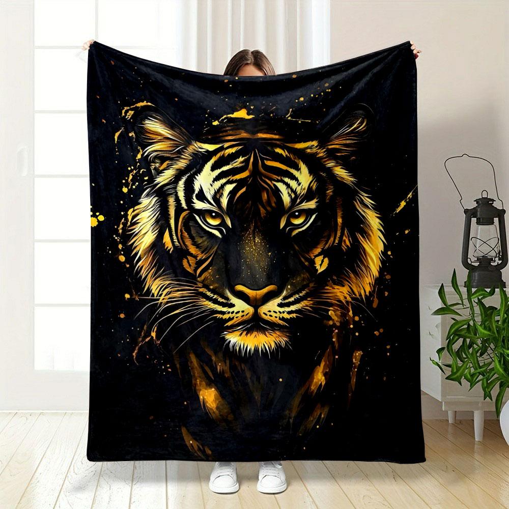 Majestic Tiger Portrait Art print blanket soft and cozy perfect for the living room bed sofa or a nap,gift