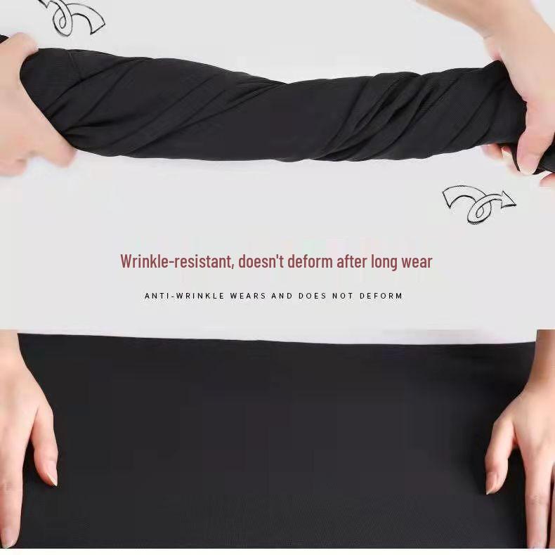 Damen Sommerhose mit hohem Bund, weitem Bein, schwarz 2024 - Lässig, drapiert, Mopping-Stil