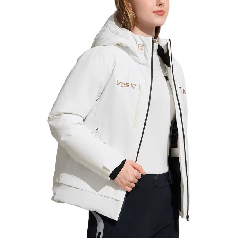 Fila Warm Versatile Hooded Long Sleeve Down Jacket Women Outerwear White-Jade A11W446907F-WT
