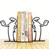 1Pair New Desktop Book Stand Cute Line Villain Black Creative Desktop Decoration Iron Book Stand