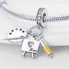S925 Silver Oil Painting Drip Palette Pendant Bead DIY Handmade Jewelry Bracelet Stringing Supplies for Artists