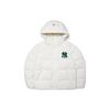 MLB Solid Color Embroidered NY Logo Hooded Long Sleeve Down Jacket Short Unisex Outerwear White 3ADJB0626-50IVS