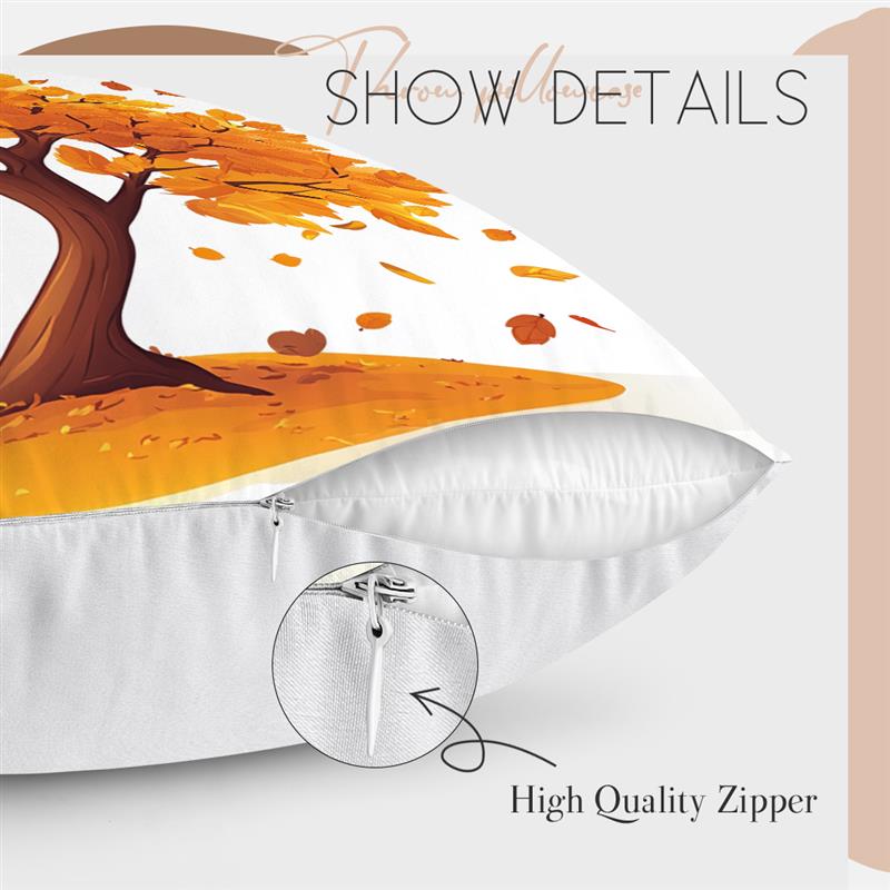 1Pc Autumn Fallen Leaves Pillow Cover For Home Living Room Bedroom Sofa Office Decorative Pillowcase Soft Throw Pillows 45X45Cm