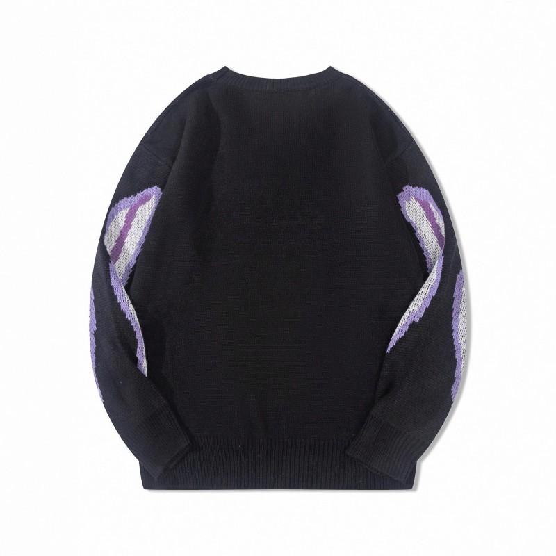Stylish Unisex Knit Sweater With 3D Jacquard Loose Fit Round Neck Long Sleeve Streetwear Fall 2025