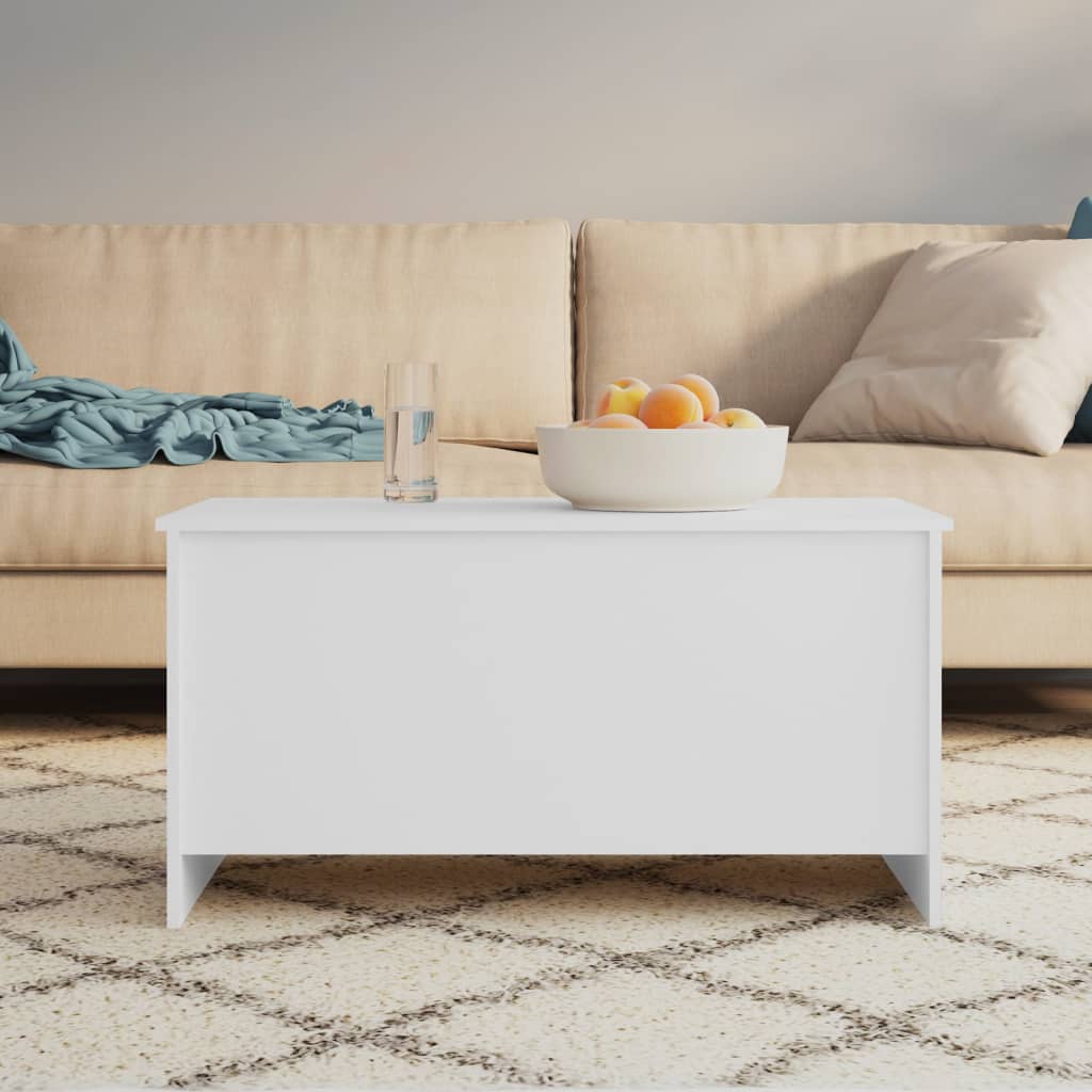 Coffee Table White 102 x 55.5 x 52.5 cm Engineered Wood