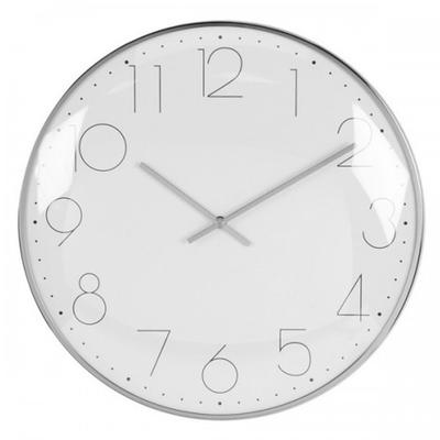[Q6481] - Wall Clock 'Design' Silver White - 30 Cm