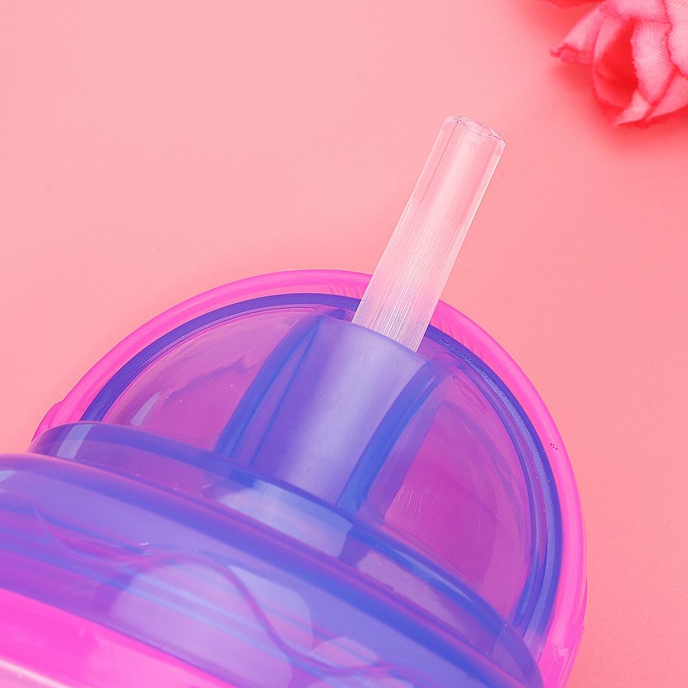 Baby Cup Bottle Straw Water Feeding Portable Handle Training Drinker Accessories (Pink)