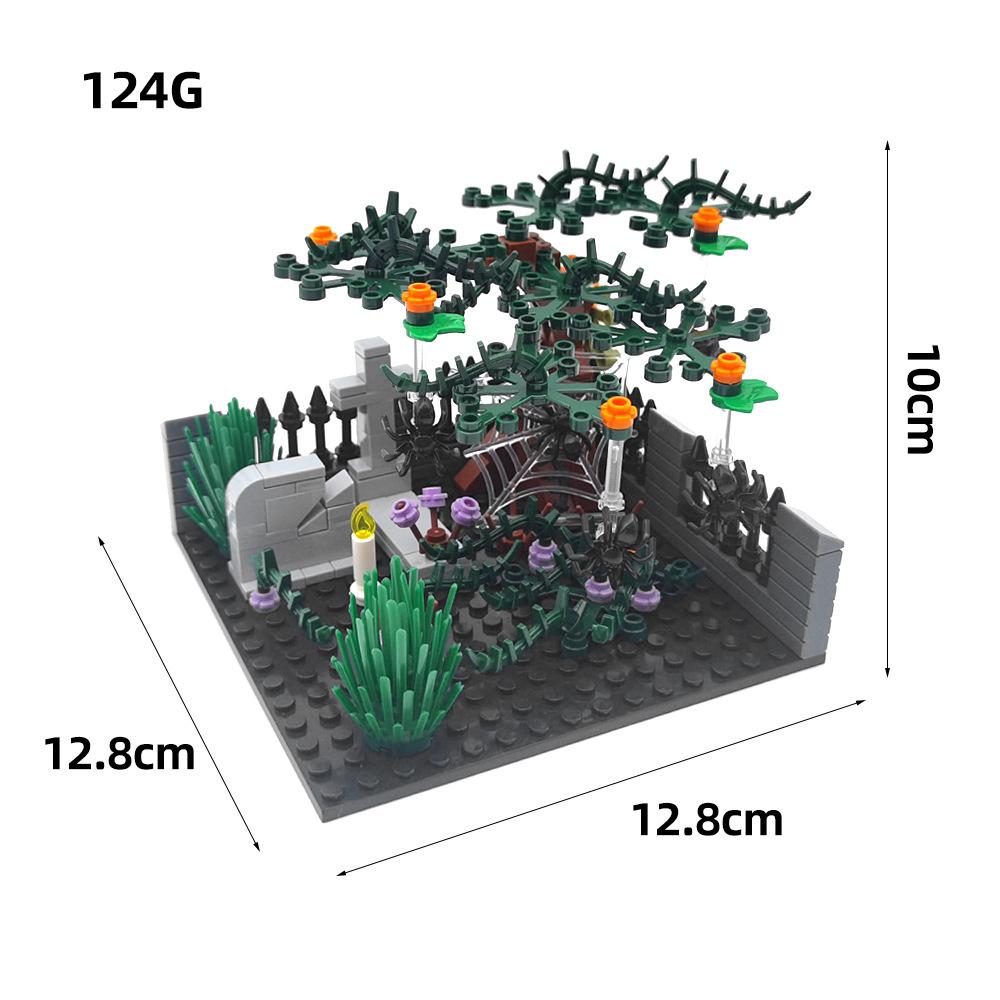 Halloween Decoration Building Block Cemetery Street Scene Ornament Ghost Reaper Toy
