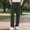 Wide Leg Mens Casual Trousers Men Corduroy Baggy Sweatpants, Drawstring Waist Straight Joggers, Pants Solid Color Athletic for Jogging Gym Workout