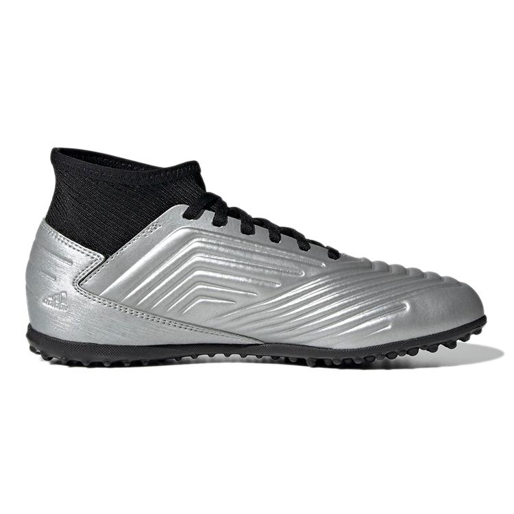 adidas Predator Tango 19.3 Comfortable Abrasion Resistant Mid Top Kids' Soccer Shoes Silver Black Patchwork G25802