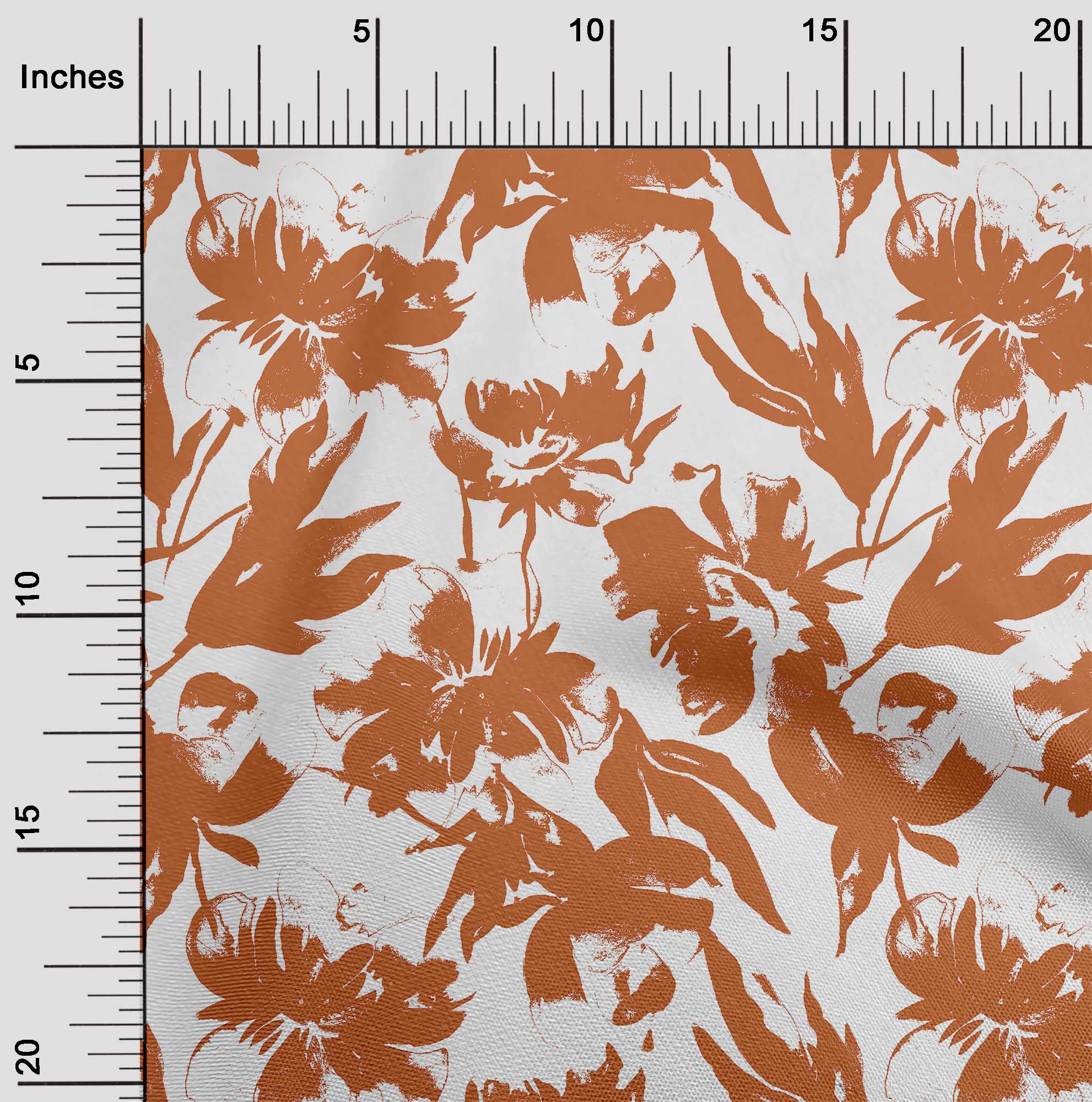 

oneOone Cotton Flex Medium Blue Fabric Florals Fabric For Sewing Printed Craft Fabric By The Yard 40 Inch 42 Inch Wide - Viscose Chiffon помаранчевий