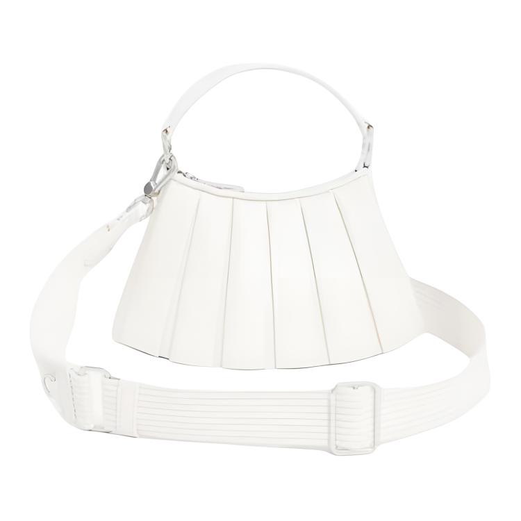 Lacoste Adjustable Detachable Shoulder Strap Lambskin Mini Handbag Women handbags White NU5219DP-Q44 White