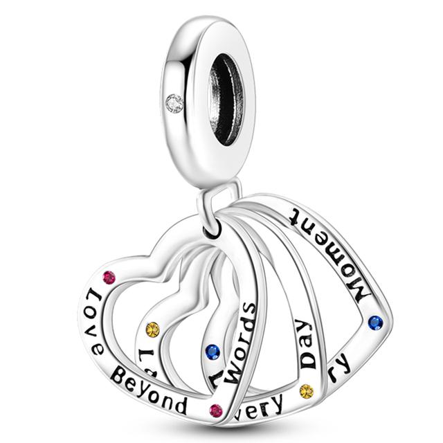 925 Silver Heart Silver Series Pendant Charm Beads Fit Original Bracelet Necklace For Women Diy Making Jewelry Gift
