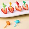 6Pcs Animal Farm Dinosaur Fruit Fork Mini Cute Cartoon Children Snack Cake Dessert Pick Toothpick Bento Lunches Party Decoration