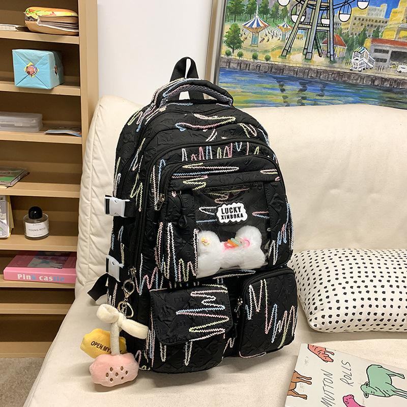 New Schoolbag for Girls with Large Capacity Cute Soft Girl Girl Backpack Lightweight Campus Versatile Backpack