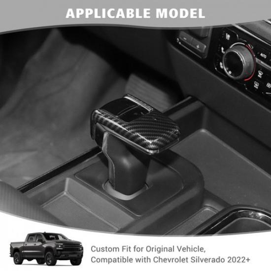 Carbon Speed Transmission Gear Shift Knob Cover Trim For Chevy Silverado +