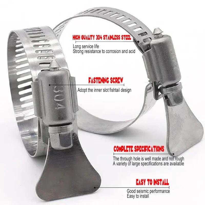 60/100pcs Hose Clips Pipe Clamps Stainless Steel Hoop Clamp Hose Clamp Stainless Steel Set Automotive Pipes Clip Fixed Tool