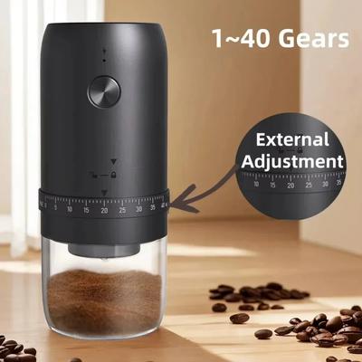 Neue Tragbare USB Elektrische Kaffeebohnenmühle 40 Mahlgrade Extern Einstellbare Wiederaufladbare Mühlen Haushalt Mini Kaffeemaschine