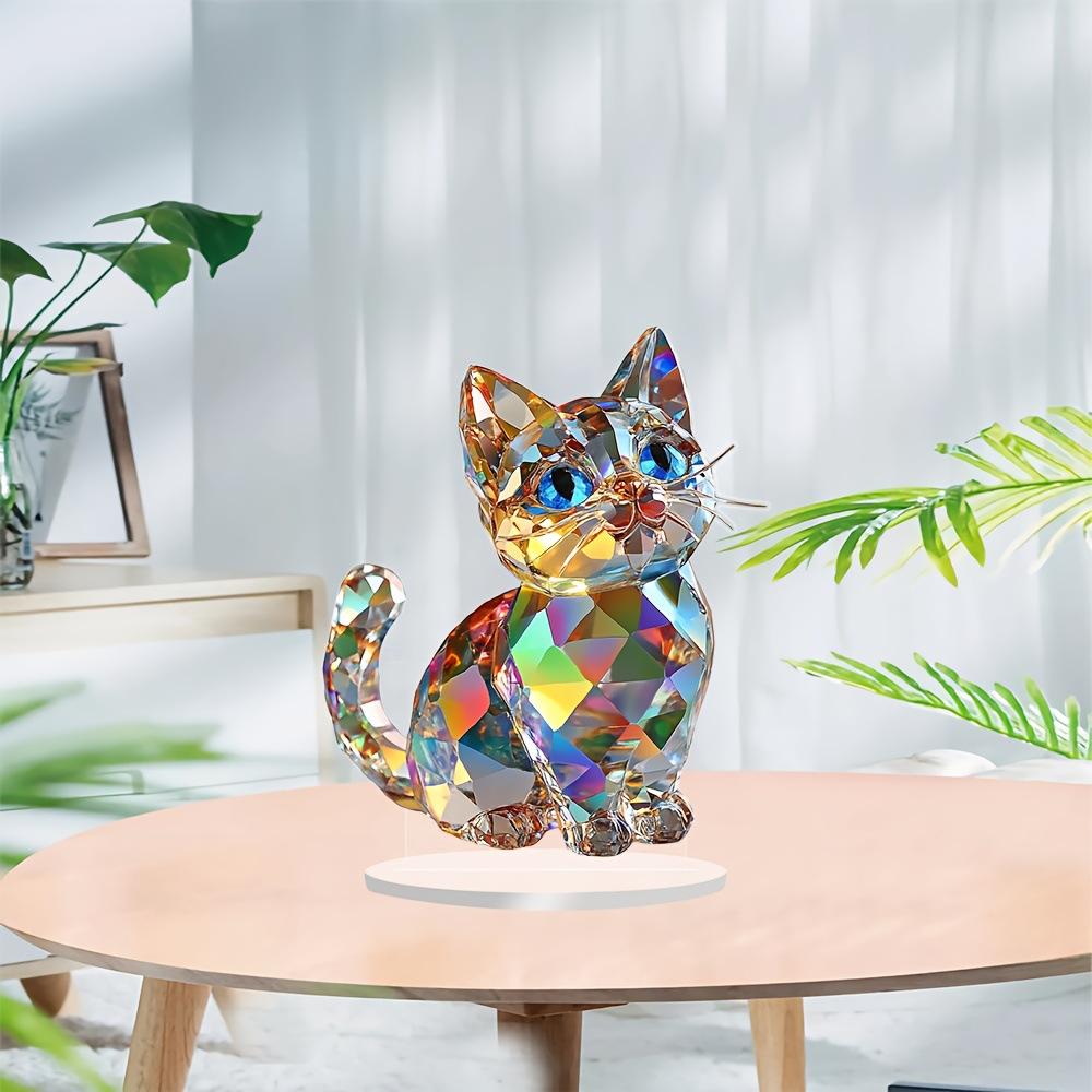 Color Cute Kitten 2D Acrylic Home Living Room Entrance Study Bedroom Desktop Ornament