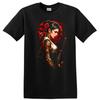 Japanese Style Samurai Woman T Shirt with Beautiful Tattoo Art Tee