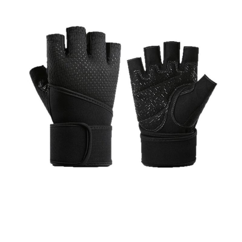 ZeChao Half-Finger Fitness Gloves with Wrist Support (2 Pairs)