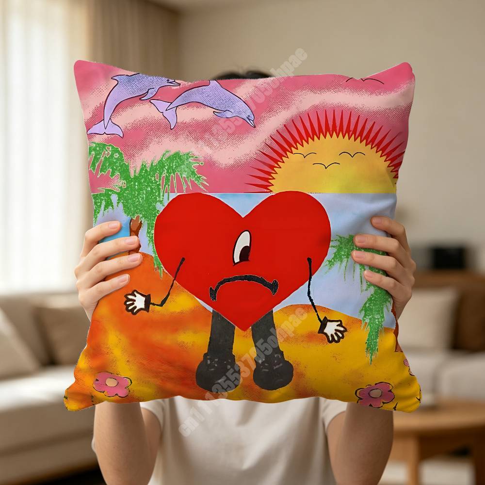 BBad BBunny Debi Tirar Mas Fotos Sofa Couch Pillow Cover Cushion Case Cozy Bedroom Accent Studio Furnishing