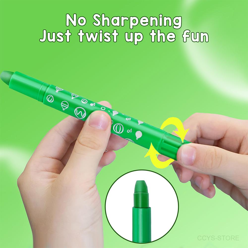 12/24 Colors Wax Crayon For Kids Washable & Erasable Twist Crayons For Toddlers Drawing Coloring Crayon Set Back To School Gifts