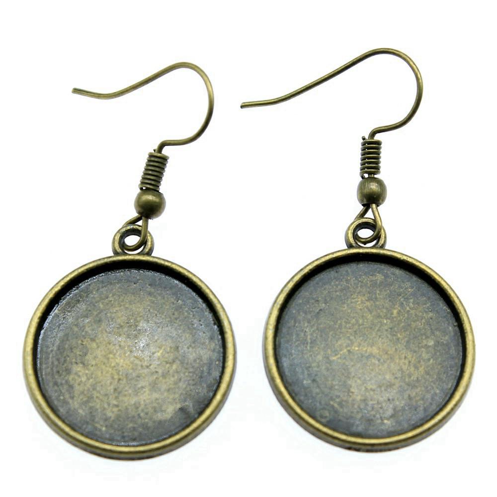 Round Cabochon Base Dangle Earrings DIY Jewelry Findings For Handmade Gifts