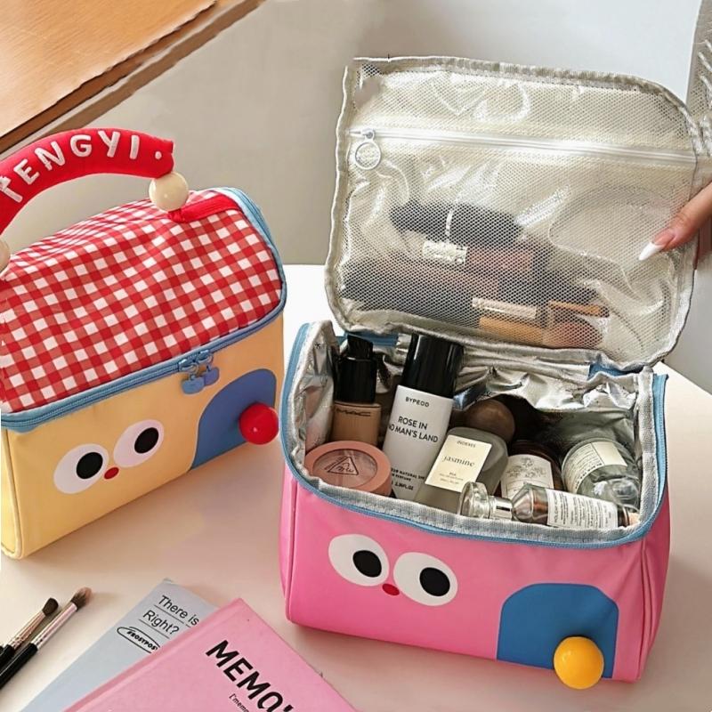 Cute Cartoon Cottage Makeup Bag Multifunctional Fresh-Keeping Handbag Insulated Large Capacity Lunch Box Bag