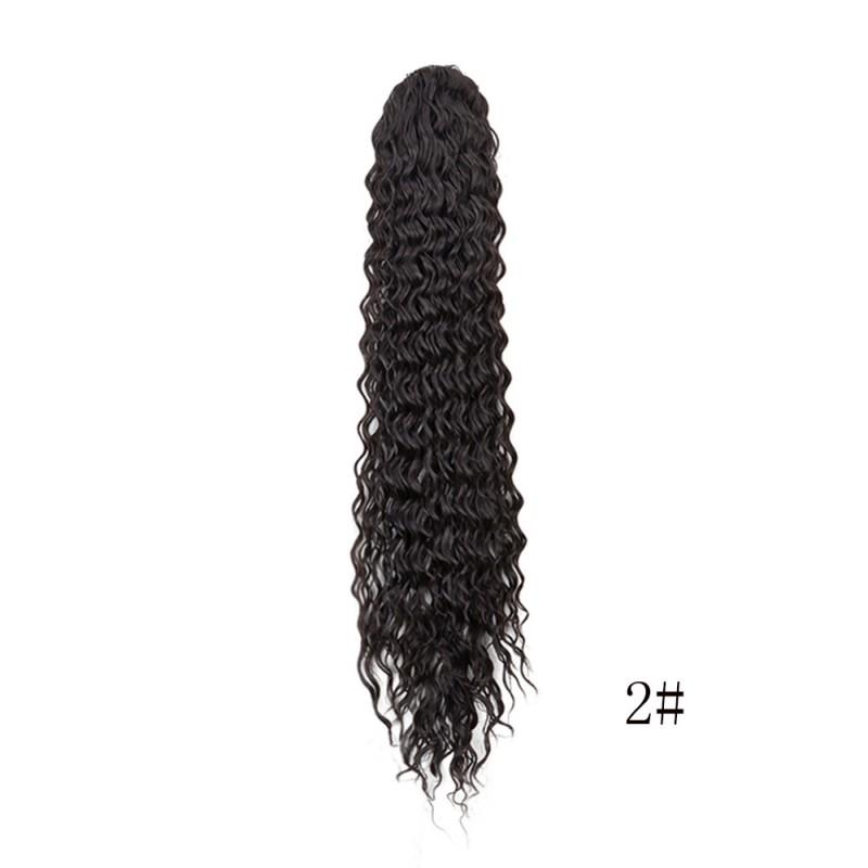 Synthetic Ponytail Wig With Deep Curl Net Cap Drawstring Heat-Resistant Fiber Women Any Face Shape