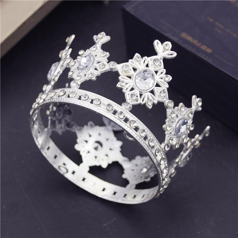 Birthday Crown Cake Decoration Small Circle 8cm Children Diadem Bridal Wedding Hair Jewelry Tiaras Head Ornaments