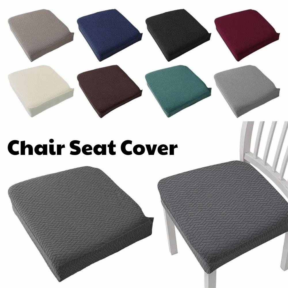 Washable Stretch Chair Seat Covers Solid Colors Spandex Chair Covers  Dining Room