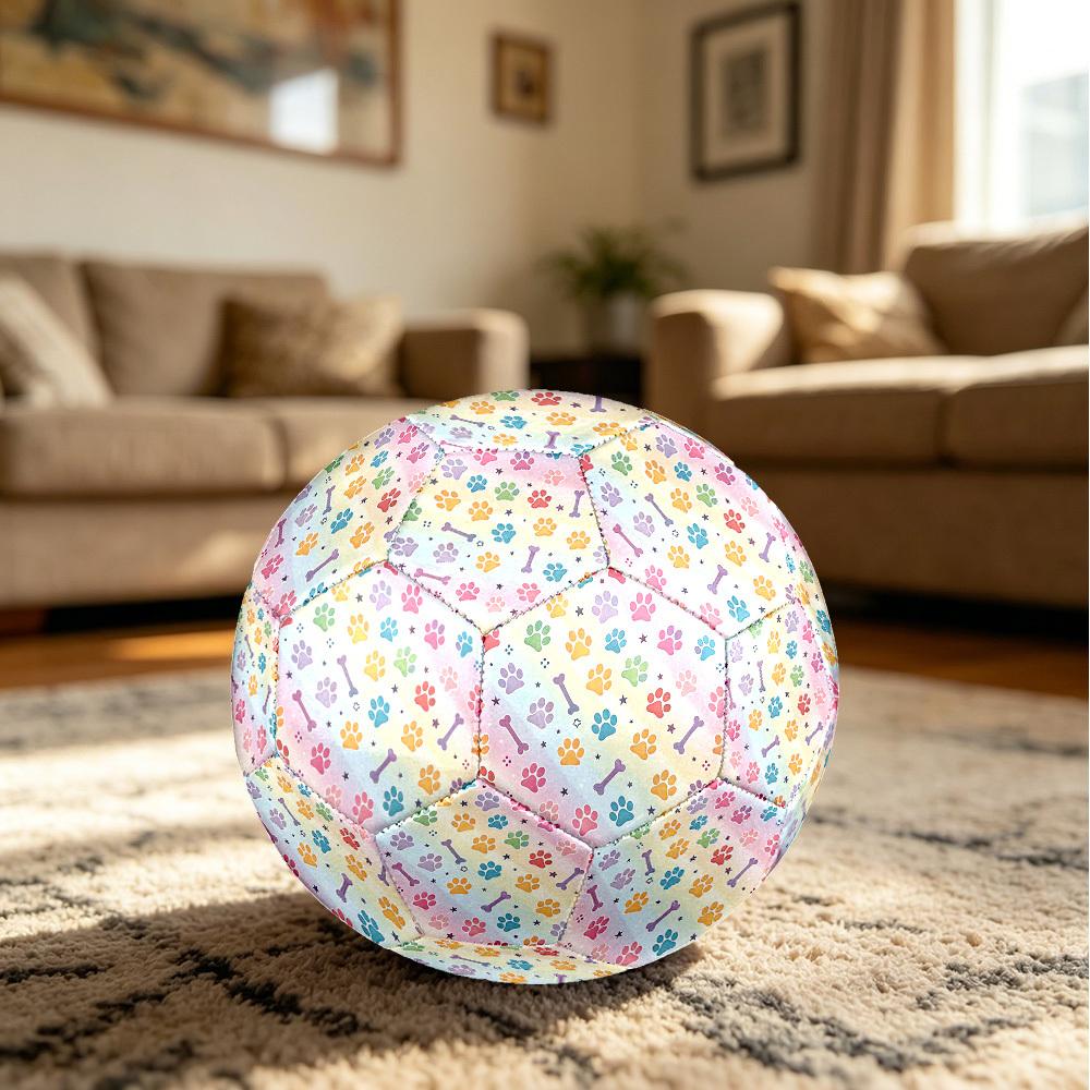 1pc Rainbow Paw Prints Size 5 Soccer Ball Professional Match Training Football Indoor &Outdoor Sports Ball Lightweight Durable m6520