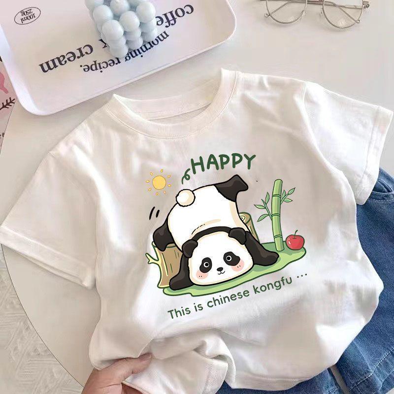 Bestselling Panda Summer Tshirts for Boys and Children Halfsleeved Summer Wear Shortsleeved Stylish Boys Tops Polyester