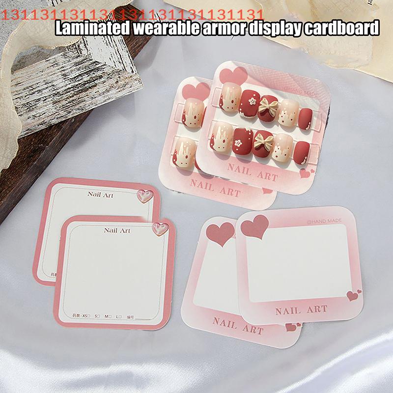 20/50 Sheets Handmade False Nail Design Swatch Show Cards 6.5x6.3cm Manicure Art Display Nailfie Prop for Nail Business