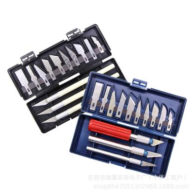 13-Piece Craft Knife Set with Replaceable Blades for Paper Cutting and Rubber Stamp Carving