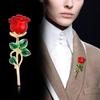 Rose Flower Brooch Pins Waterproof Rust Resistant Fashion Women Pin for Outdoor Party Birthday Gift for Friends
