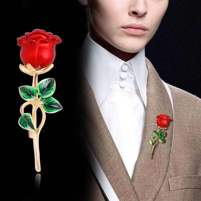 Rose Flower Brooch Pins Waterproof Rust Resistant Fashion Women Pin for Outdoor Party Birthday Gift for Friends