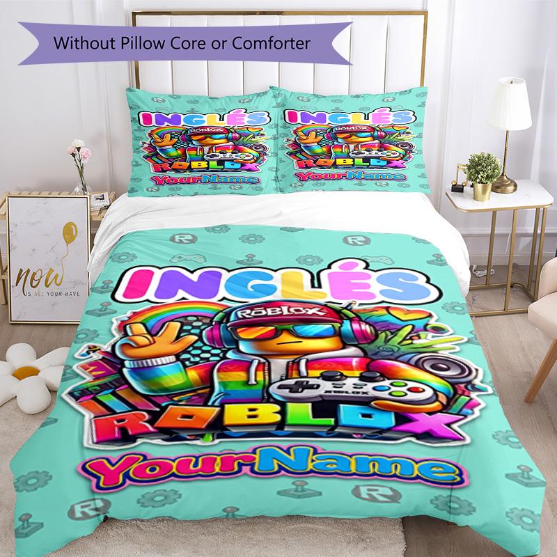 Roblox 464 Customize your name Bedding Set Breathable Duvet Cover with Pillowcases Home Decoration Birthday Gift